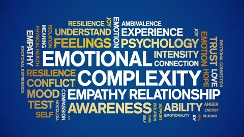 Emotional Complexity animated word cloud,animation tag typography seamless loop Stock Footage 324571174