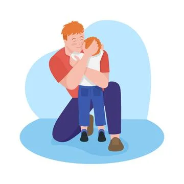 Emotional connection with toddler 2D vector isolated illustration Illustrazione stock