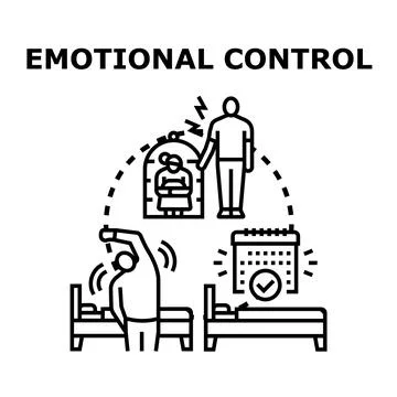 Emotional control managing thoughts and achieving self discipline Stock Illustration