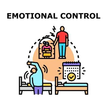 Emotional control managing thoughts and achieving self discipline Stock Illustration