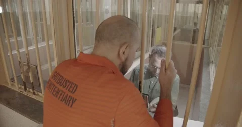Emotional conversation between a prisoner and a lawyer Видео 168540353