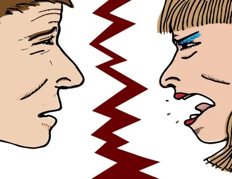 Emotional Couple Stock Illustration