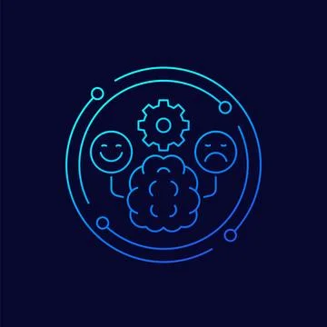 Emotional development icon, linear design Stock Illustration