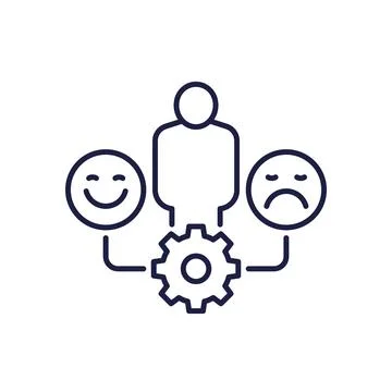 Emotional development line icon on white Stock-Illustration