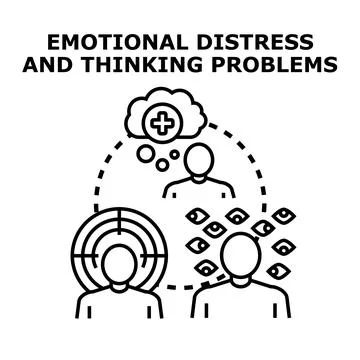 Emotional distress and thinking problems abstract concept Stock Illustration