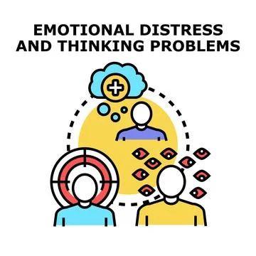 Emotional distress and thinking problems abstract concept Illustrazione stock