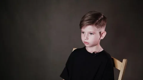 Emotional face of a boy, expression of different emotions Stock Footage 337774471