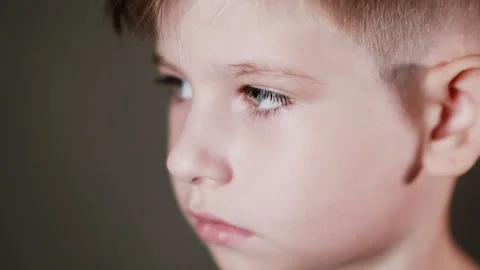 Emotional face of a boy, expression of different emotions Stock Footage 337774476