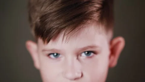 Emotional face of a boy, expression of different emotions Stock Footage 337774478