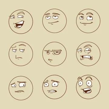 Emotional faces Stock Illustration