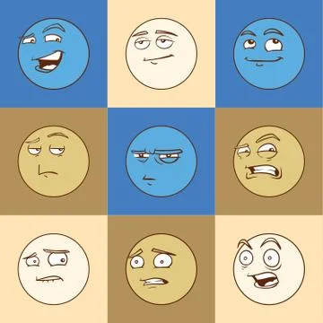 Emotional faces Stock Illustration