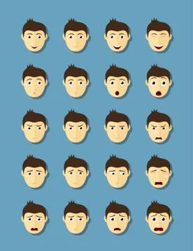 Emotional faces set Stock Illustration