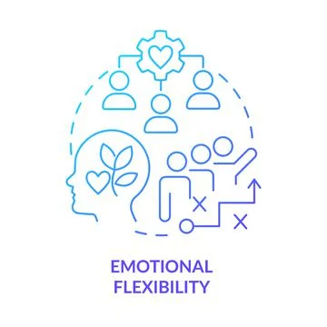 Emotional flexibility blue gradient concept icon Stock Illustration