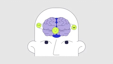 Emotional intelligence brain in workplace 2D animation Stock Footage 315743825
