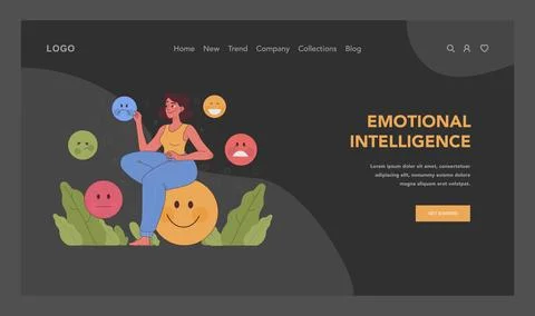 Emotional intelligence concept. Flat vector illustration Stock Illustration