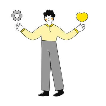 Emotional intelligence in flat style. Technology background. Stock Illustration