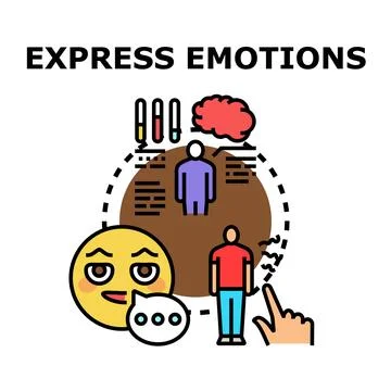 Emotional intelligence understanding and expressing feelings concept Stock Illustration