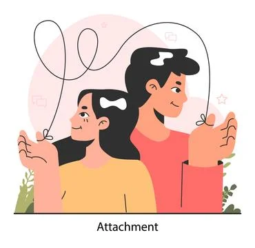 Emotional intelligence. Unhealthy attachment. Avoidant or fearful attachment Stock Illustration
