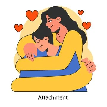 Emotional intelligence. Unhealthy attachment. Avoidant or fearful attachment Stock Illustration