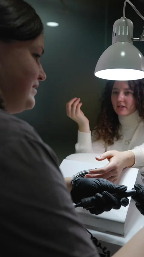 Emotional Manicure Session Stock Footage 260439523