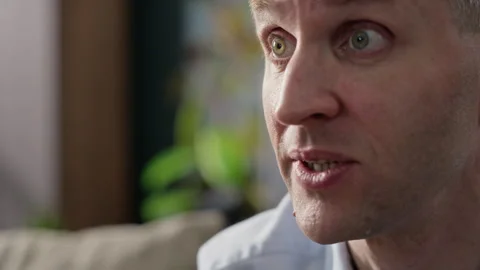Emotional Middle-aged Man Crying during Psychology Session Stock Footage 340630469