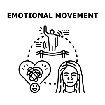 Emotional movement concept creating positive mental well being 스톡 일러스트