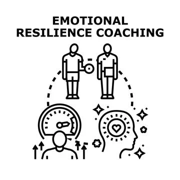 Emotional resilience coaching developing mind stability concept Stock Illustration
