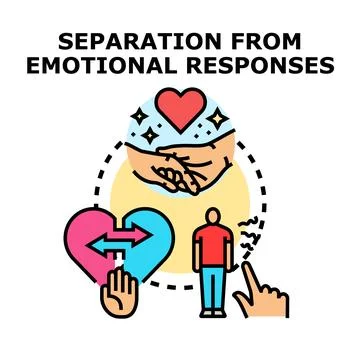 Emotional response separation for mental well being concept Stock Illustration