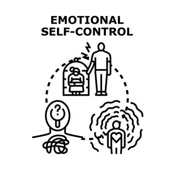 Emotional self control concept showing mental regulation Stock Illustration