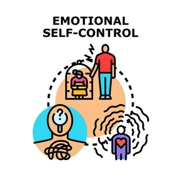 Emotional self control concept showing mental regulation Stock Illustration