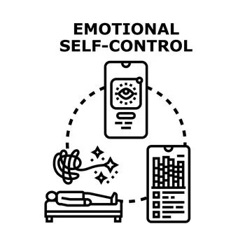 Emotional self control developing mental health management Stock Illustration
