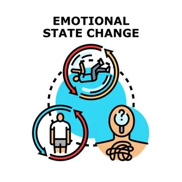 Emotional state change concept vector icon illustration Stock Illustration