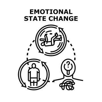 Emotional state change concept vector icon illustration Stock Illustration