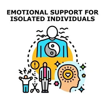 Emotional support for isolated individuals overcoming loneliness concept Stock Illustration