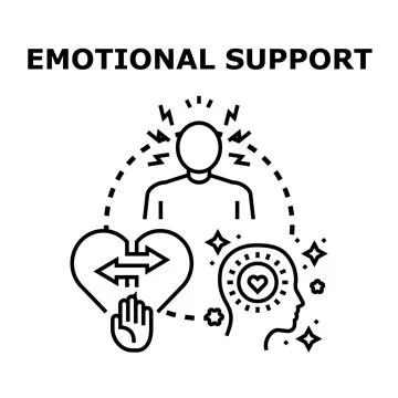 Emotional support vector concept human care receiving help Stock Illustration