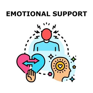 Emotional support vector concept human care receiving help Stock Illustration