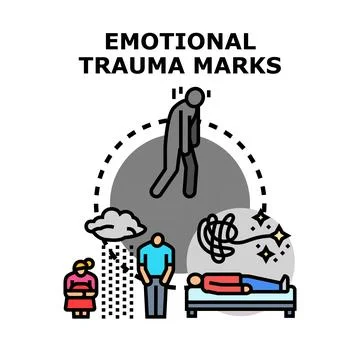 Emotional trauma marks affecting mental health concept Stock Illustration