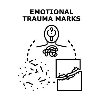 Emotional trauma marks causing mental health problems Stock Illustration