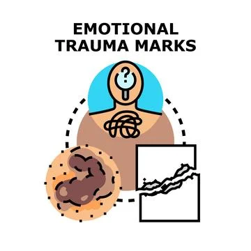 Emotional trauma marks causing mental health problems Stock Illustration