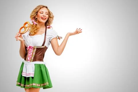 Emotional waitress. Stock Photos