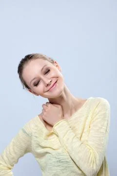 Emotional young model posing in studio Stock Photos