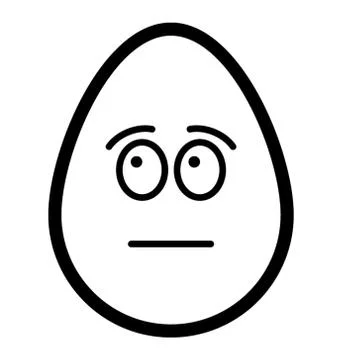 Emotionless Egg Emoji Illustrazione stock