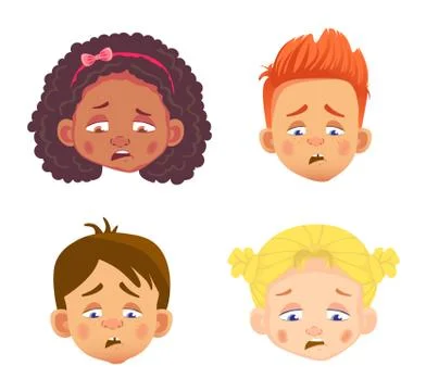 Emotions of a childs face Stock Illustration