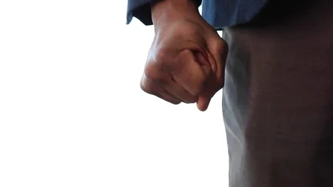 Emotions Closeup: Anger, Rage, Nervously Clenched Fist Stock Footage 72558084