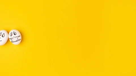 Emotions on the eggs. Stop motion Vídeo Stock 127103677