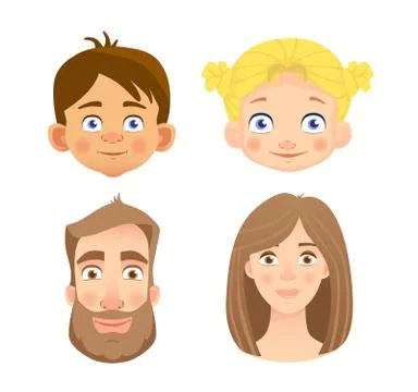 Emotions of human face -set Stock Illustration