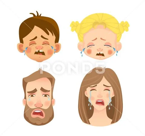 Emotions of human face -set Stock Illustration