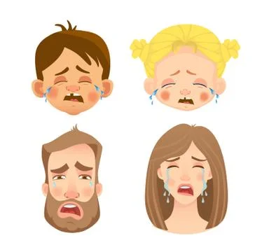 Emotions of human face -set Stock Illustration