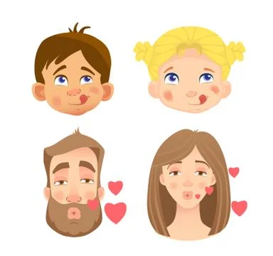 Emotions of human face -set Stock Illustration