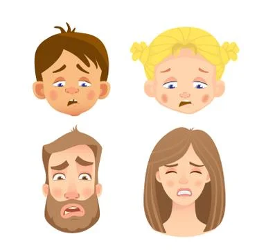Emotions of human face -set Stock Illustration